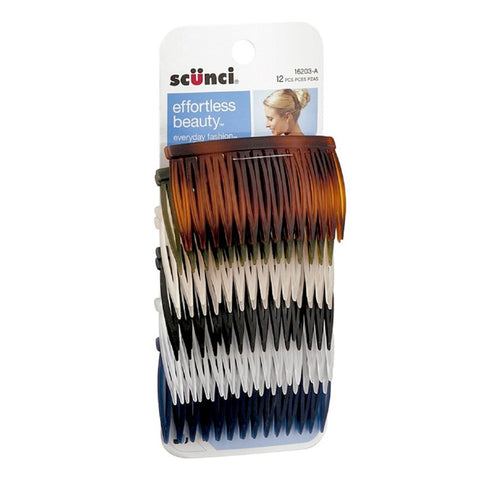 Peineta De Plástico Para El Cabello Effortless Beauty, Scunci 12 pzas