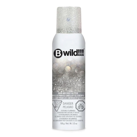 Brillo En Spray Para El Cabello Y El Cuerpo Silver, Bwild 3.5 oz.