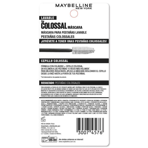 Máscara de Pestañas Maybelline New York Colossal glam black 10 ml