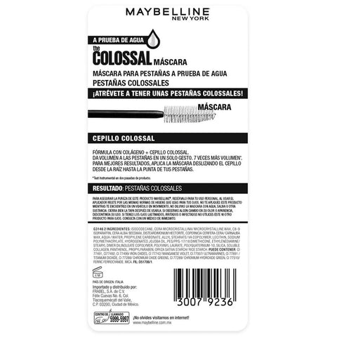 Máscara de Pestañas  Maybelline New York The Colossal 100% Black 10.7ml