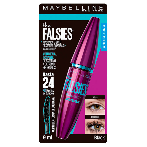 Máscara de Pestañas Maybelline The Falsies Black A Prueba de Agua 9 ml