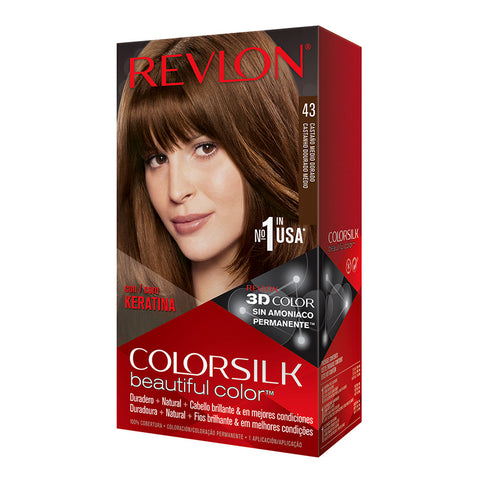 Tinte Permanente Medium Golden Brown 43, Revlon Colorsilk