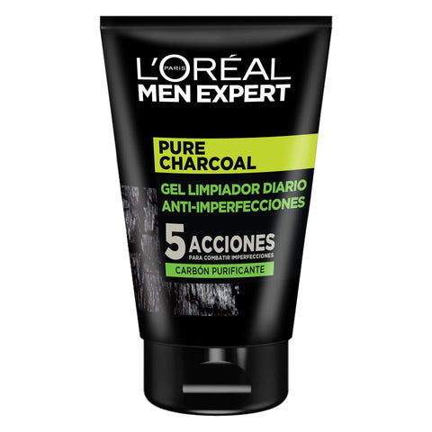Gel Limpiador L'Oréal Paris Men Expert Pure Charcoal 100Ml Multicolor
