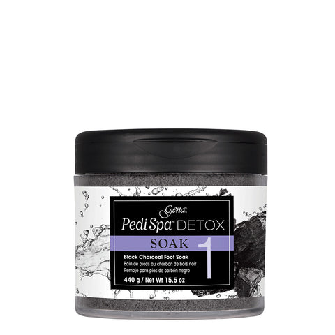 Pedispa Soak - Remojo Para Pies Con Carbon Negro, Gena 15.5 oz.