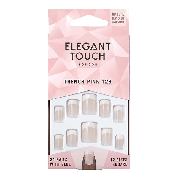 Uñas Postizas French Pink 126, Elegant Touch