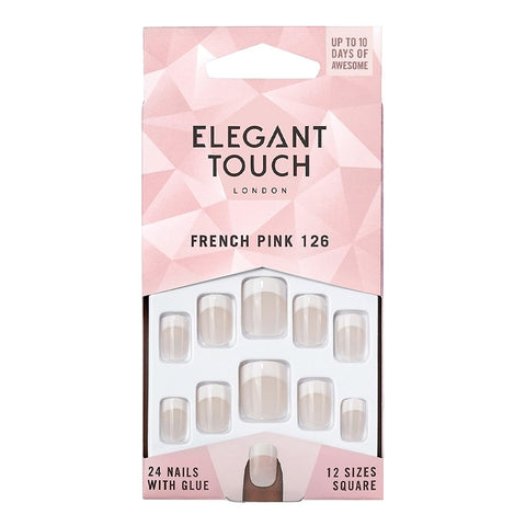 Uñas Postizas French Pink 126, Elegant Touch