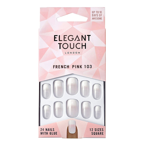 Uñas Postizas French Pink 103, Elegant Touch