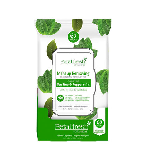 Toallas Faciales Tea Tree Peppermint Clarifying, Petal Fresh 60 pzas