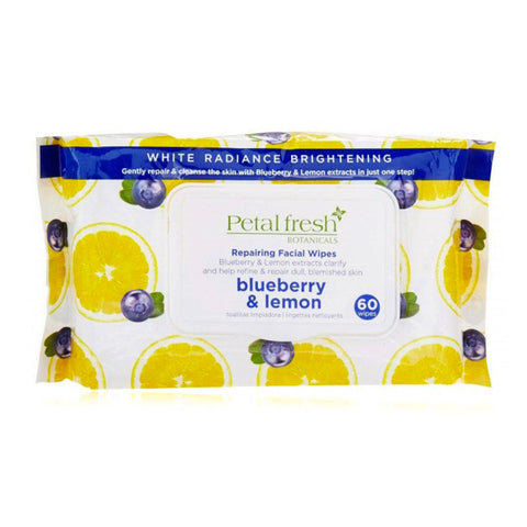 Toallas Faciales Blueberry And Lemon Repairing, Petal Fresh 60 pzas