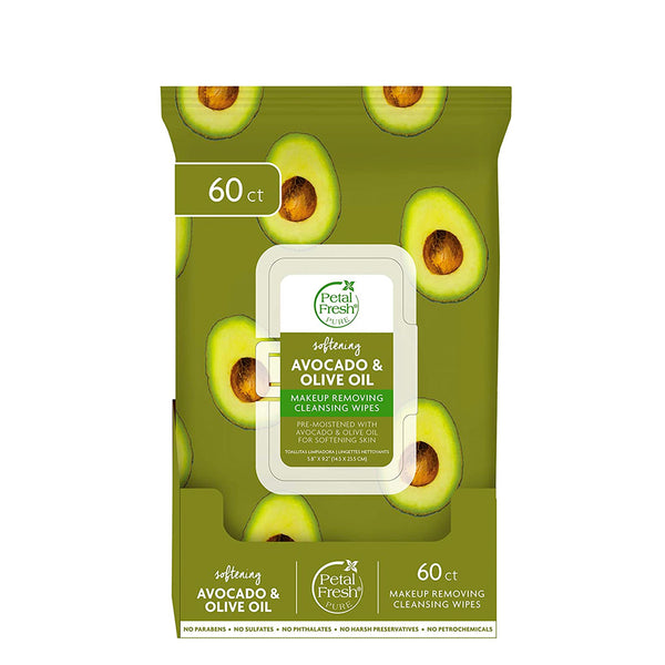 Toallas Faciales Avocado Olive Oil Softening Protect, Petal Fresh 60 pzas