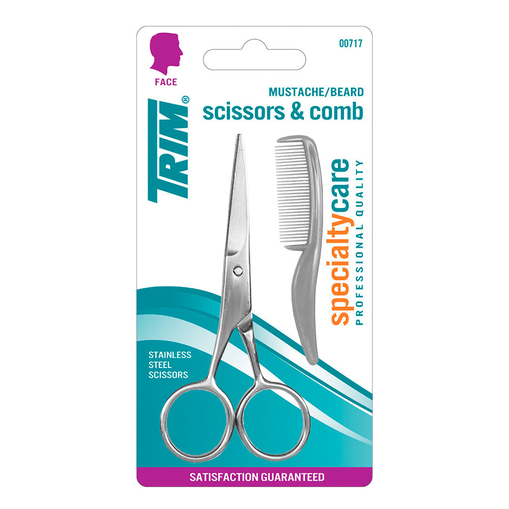 Mustache Scissors & Comb, Trim