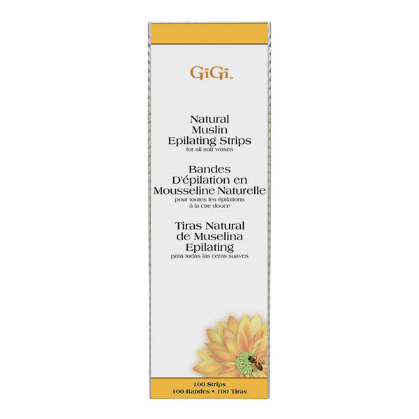 Tiras Naturales para Depilado de Muselina Grande, Gigi 100 pzas