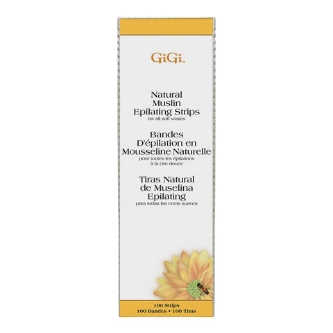 Tiras Naturales para Depilado de Muselina Grande, Gigi 100 pzas