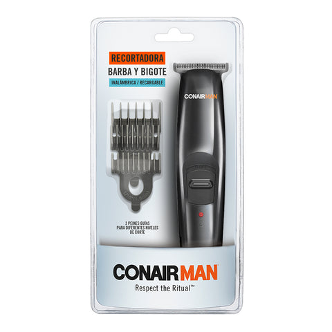 Recortadora de Barga Recargable Inalámbrica Negro Cromada, Conair.