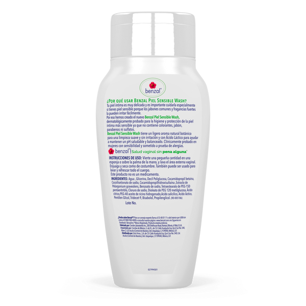 Shampoo Íntimo Piel Sensible Benzal 240 ml