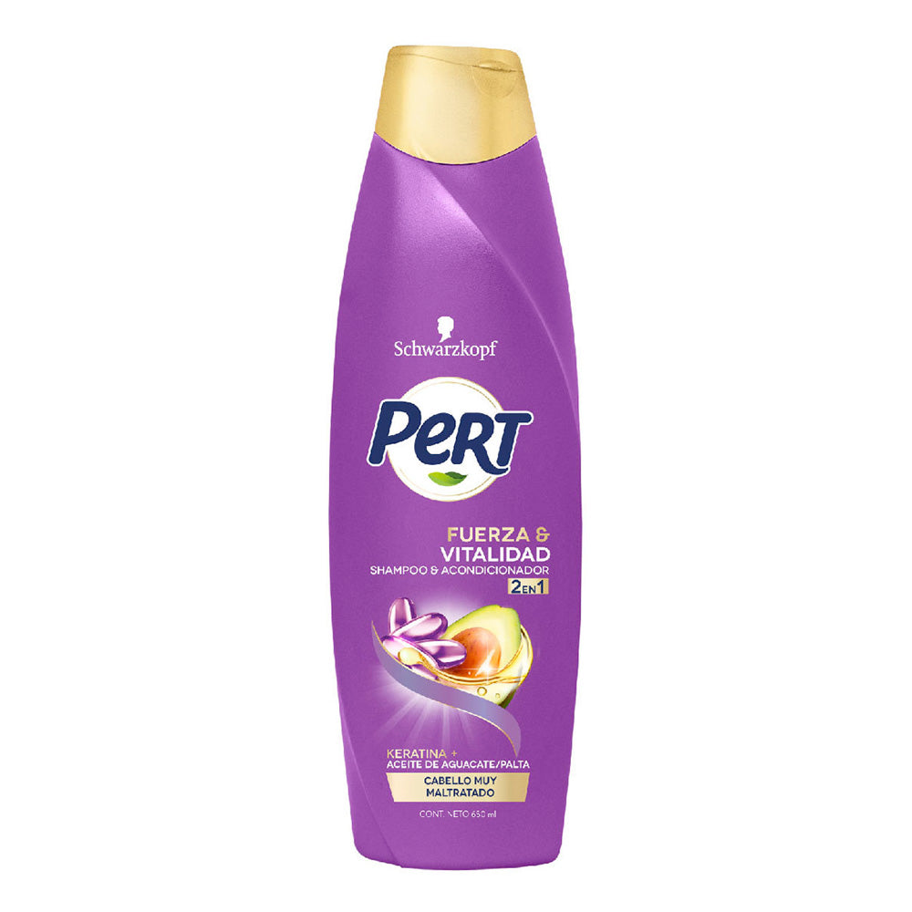 Shampoo Fuerza Keratina 2 en 1, Pert 650 ml