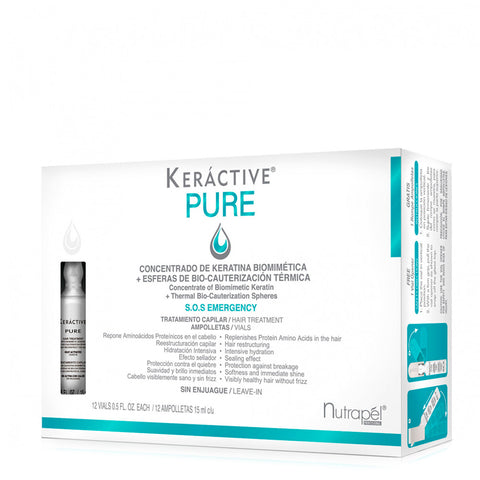 Tratamiento Capilar Keráctive Pure, Nutrapél 12 ampolletas 15 ml c/u