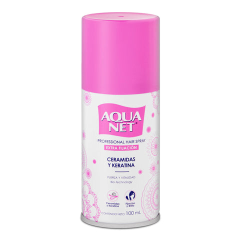 Hair Spray Ceramidas y Keratina - Viajero, Aqua Net 100 ml