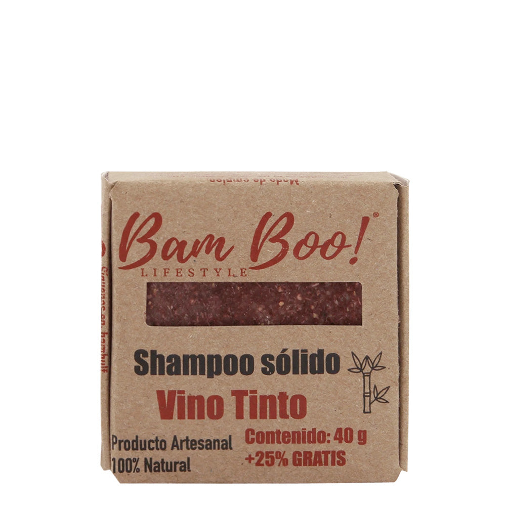 Shampoo Solido Vino Tinto, Bam Boo! 80 g