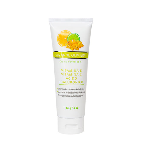 Crema Vitamina E , Vitamina  C  y Acido Hialuronico, Suzanne Oliver 113 g
