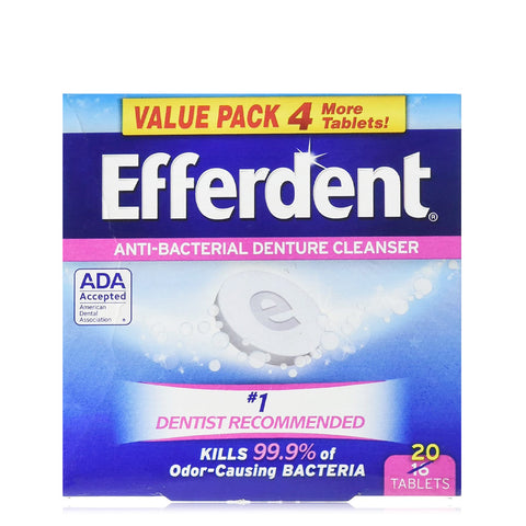 Pastillas Efervecentes Limpieza Oral, Efferdent 20 pzas