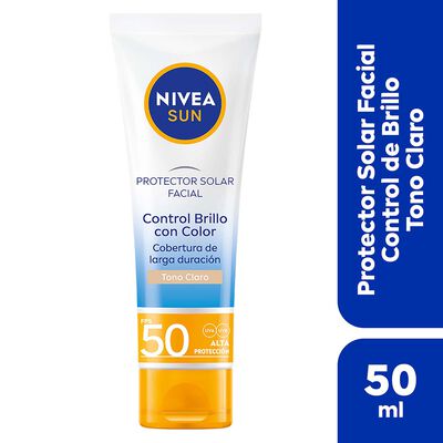 Nivea Protector Solar Facial Control Brillo Tono Claro 50ml