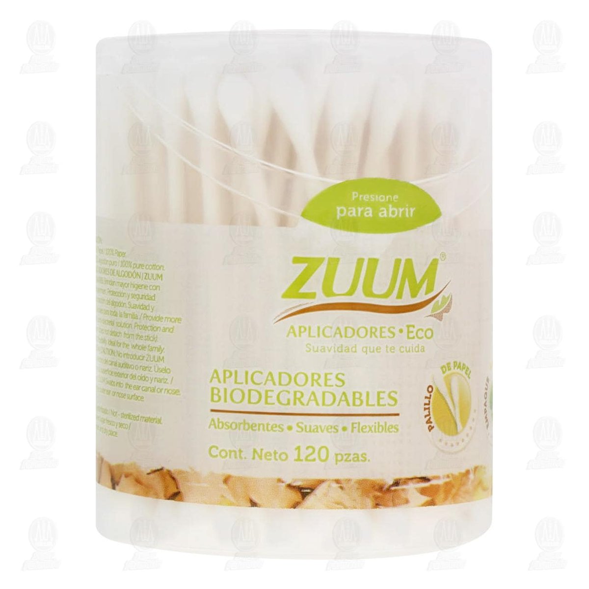 Zuum Aplicadores Eco Friendly 120 Pzas Bote Biodegradable image number null