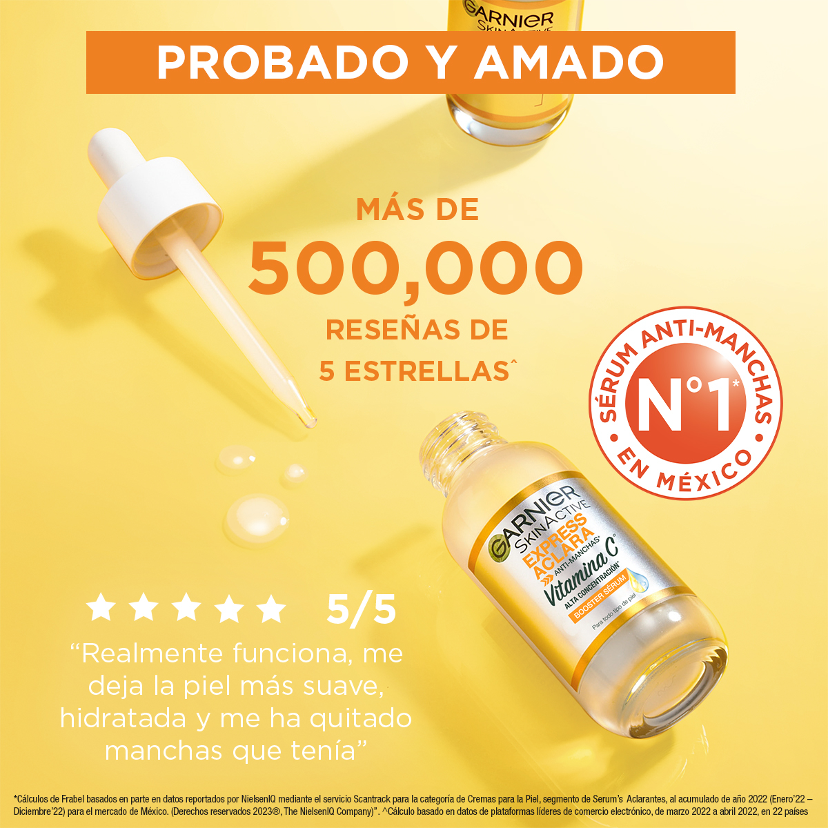 Garnier Skin Active Sachet S&eacute;rum Facial Booster Antimanchas Con Vitamina .5 Ml image number null