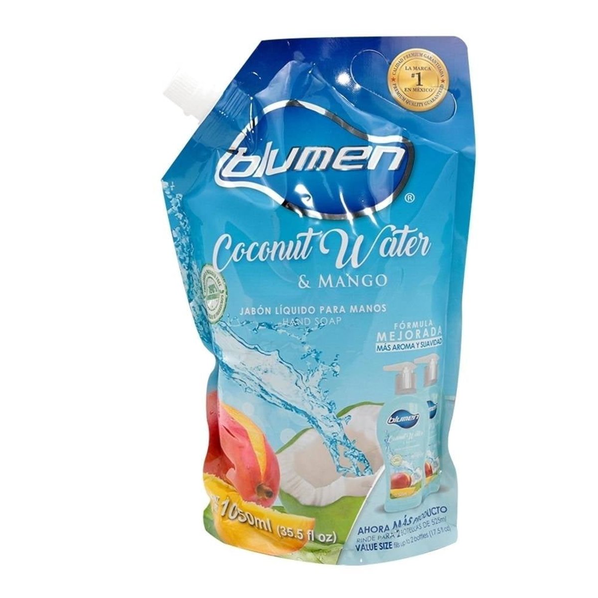 Blumen Jab&oacute;n L&iacute;quido Manos Coconut Water Mango 525ml Antibacterial image number null