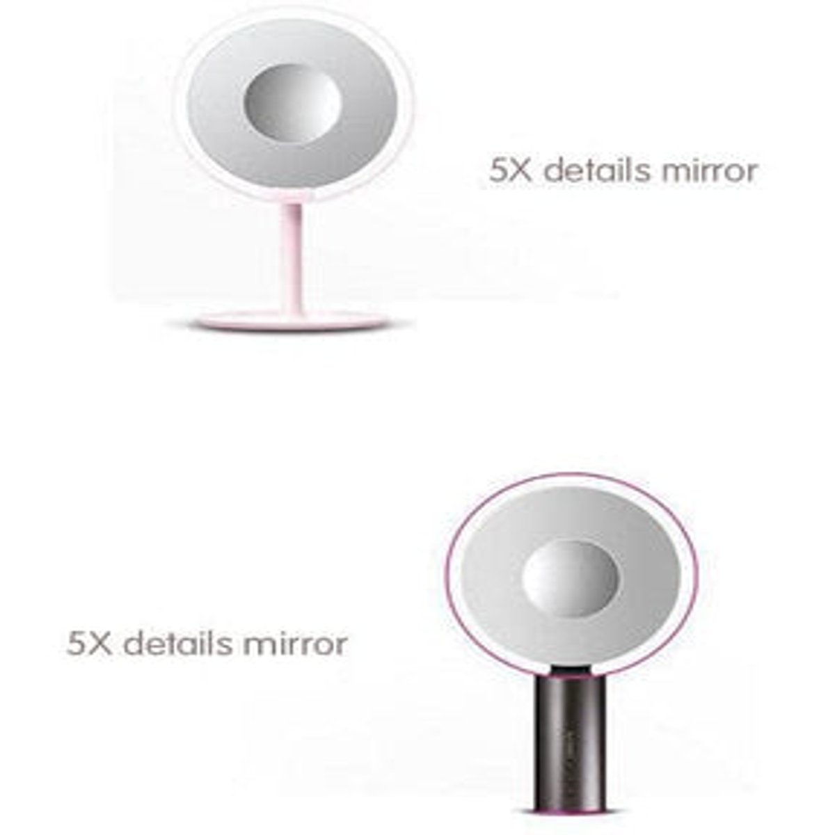 Amiro Espejo Cosm&eacute;tico Aumento 5x Compacto Port&aacute;til image number null