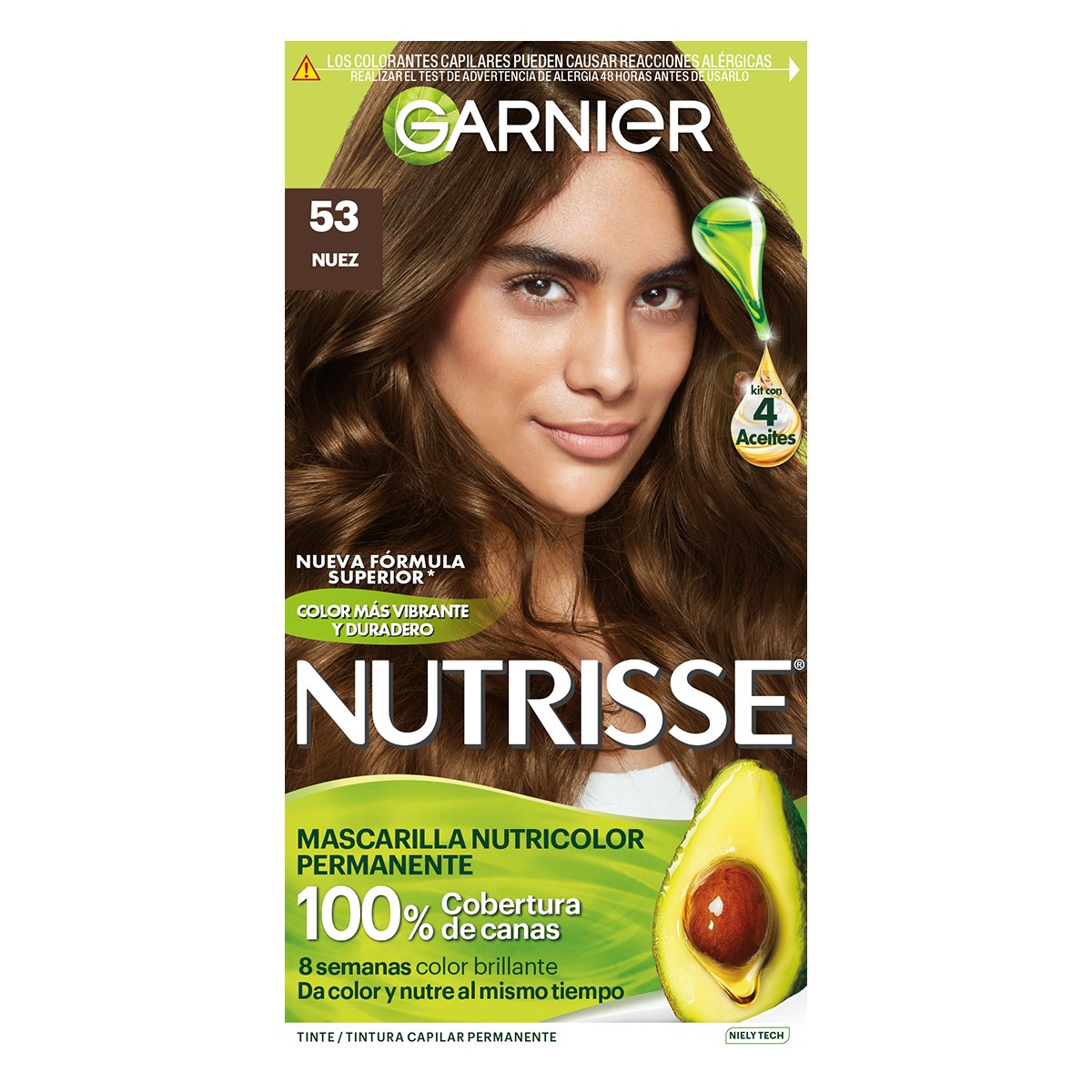 Nutrie Regular Tinte Capilar 53 Nuez Casta&ntilde;o Claro Dorado image number null