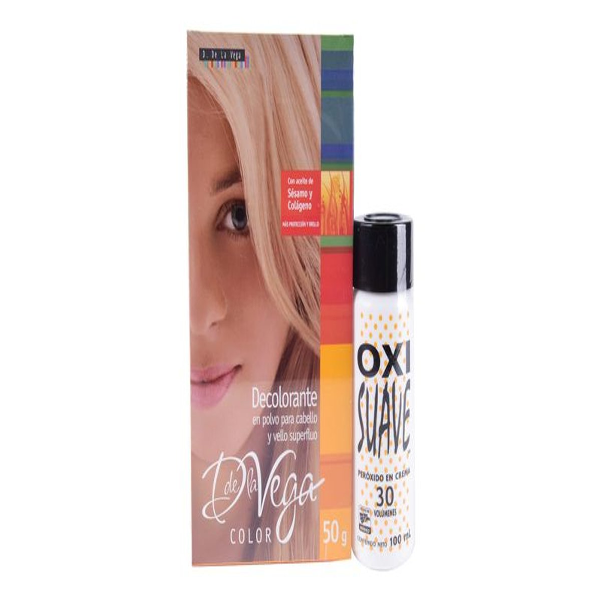 De La Vega Decolorante En Polvo 50g + 100ml Oxi Suave image number null