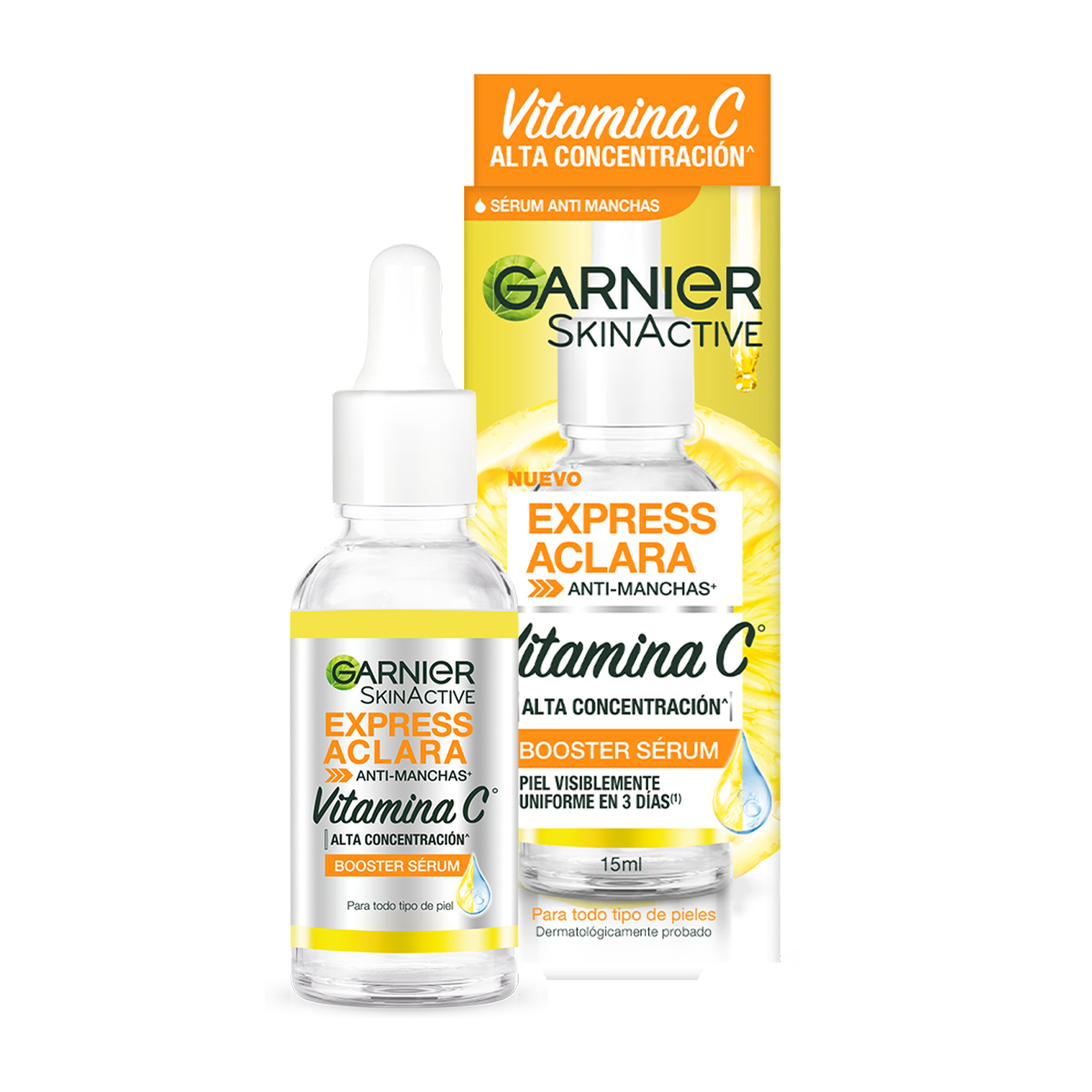 Garnier Skin Active Sachet S&eacute;rum Facial Booster Antimanchas Con Vitamina .5 Ml image number null