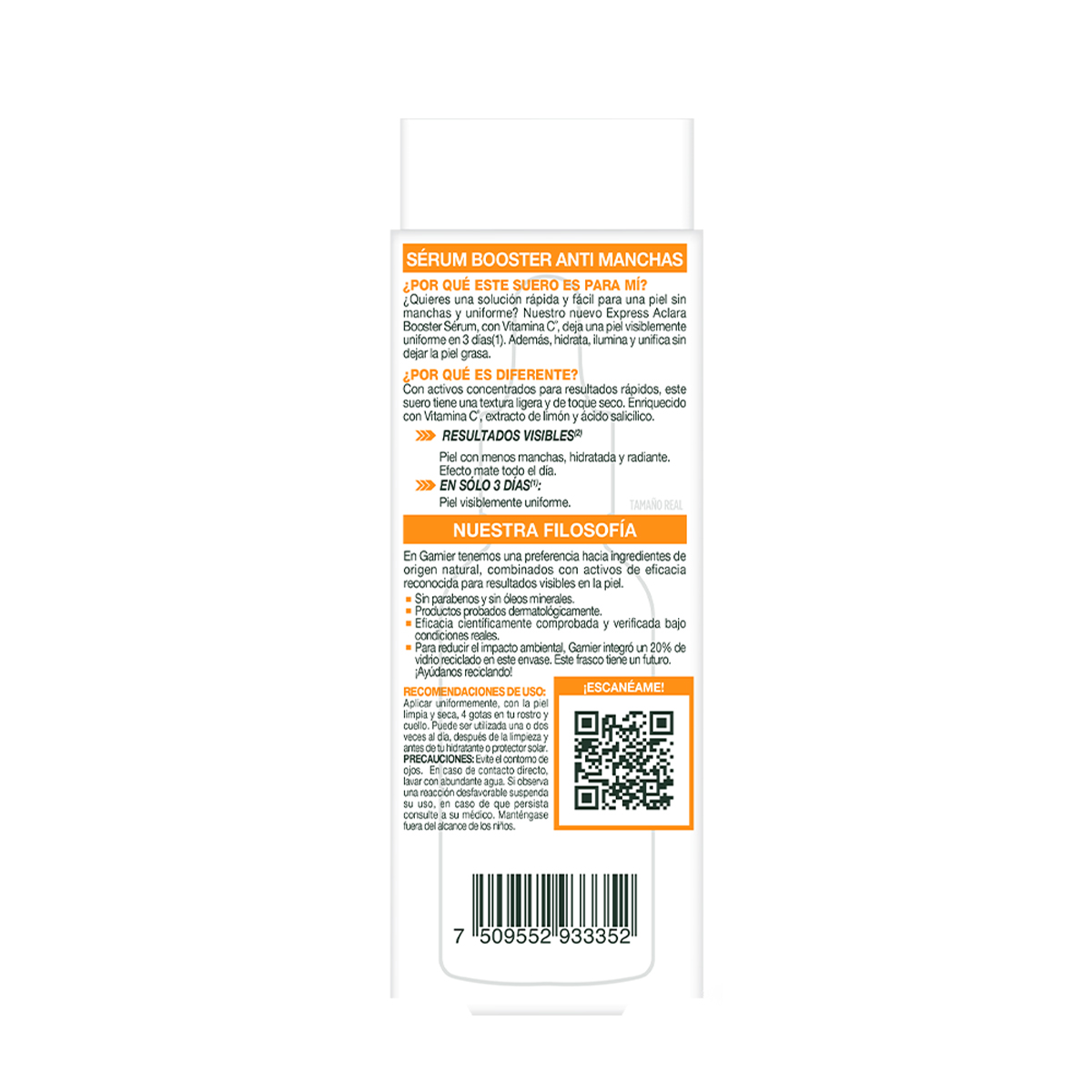 Garnier Skin Active Sachet S&eacute;rum Facial Booster Antimanchas Con Vitamina .5 Ml image number null