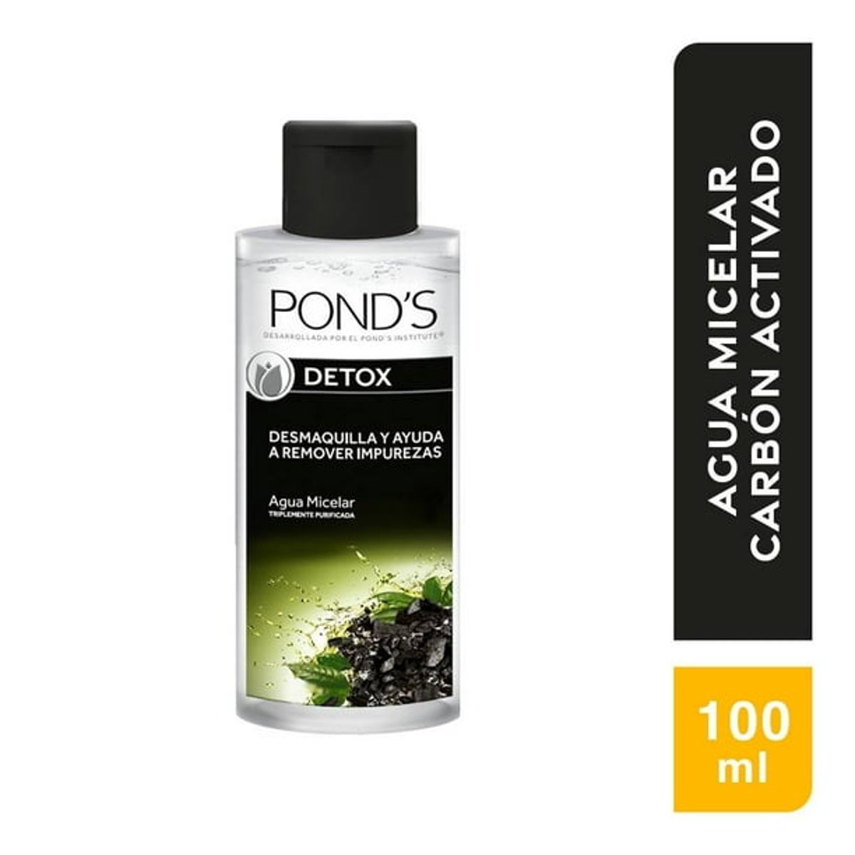 Ponds Agua Micelar Detox Carb&oacute;n Activado T&eacute; Verde 100ml image number null