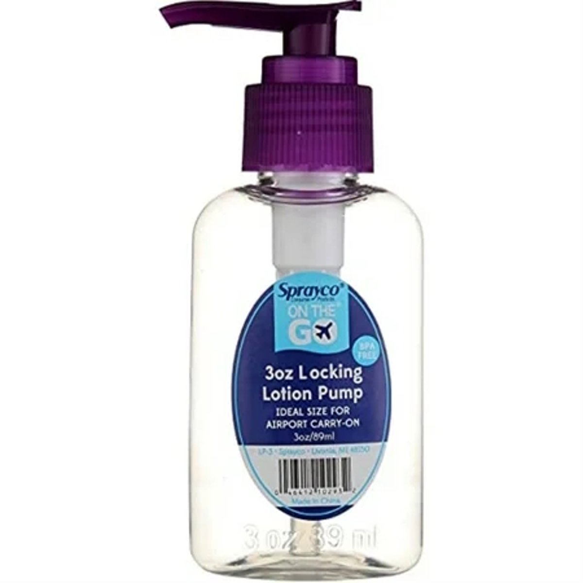 Sprayco Botella Dispensadora Loci&oacute;n 3oz Transparente Con Lock image number null