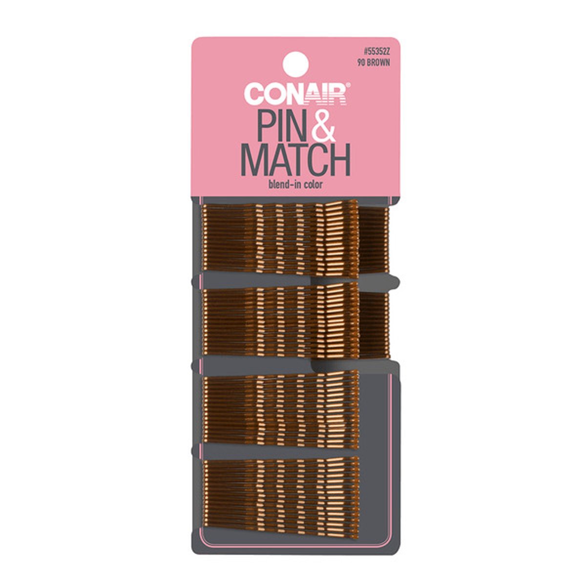 Conair Pasadores B&aacute;sicos Caf&eacute; 90 Pzas Sujeta Cabello image number null