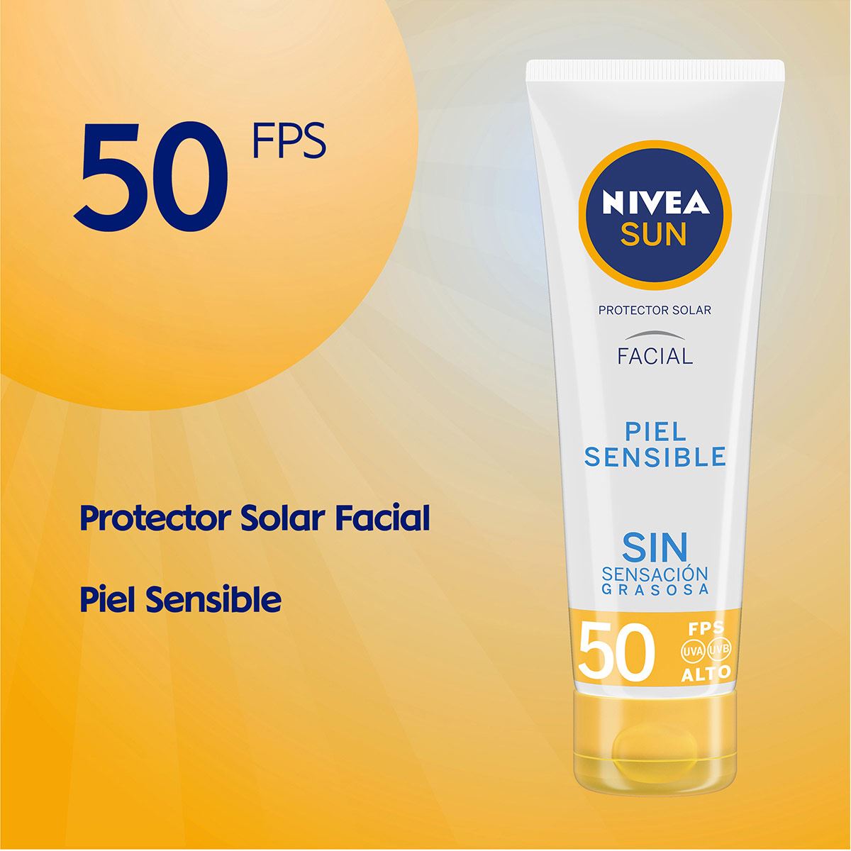 Nivea Protector Solar Facial Para Piel Sensible Fps 50 + No Grasoso 50 Ml image number null