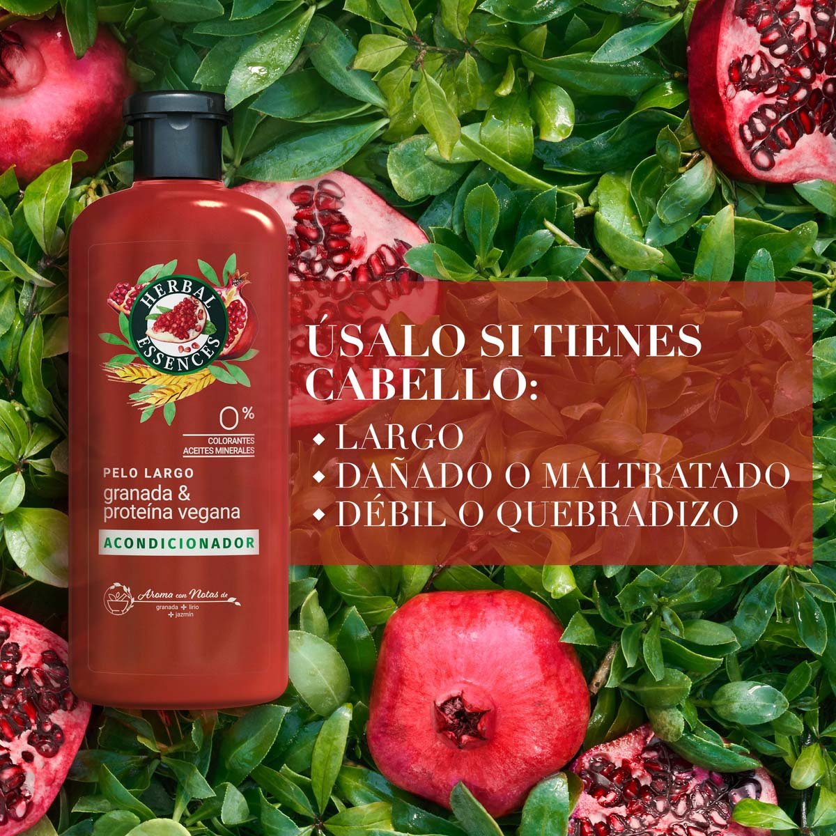 Herbal Essences Pelo Largo Granada & Prote&iacute;na Vegana Acondicionador 400 Ml image number null