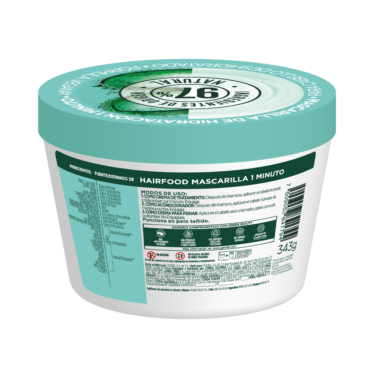 Garnier Fructis Mascarilla Hair Food Aloe 350 Ml image number null