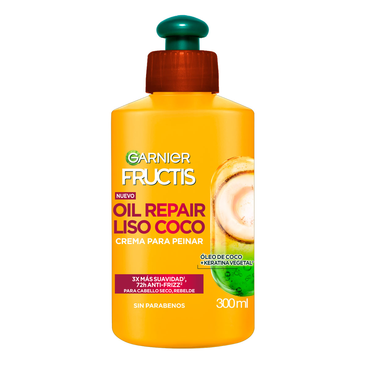Garnier Fructis Crema Para Peinar Oil Repair Liso Coco 300 Ml image number null