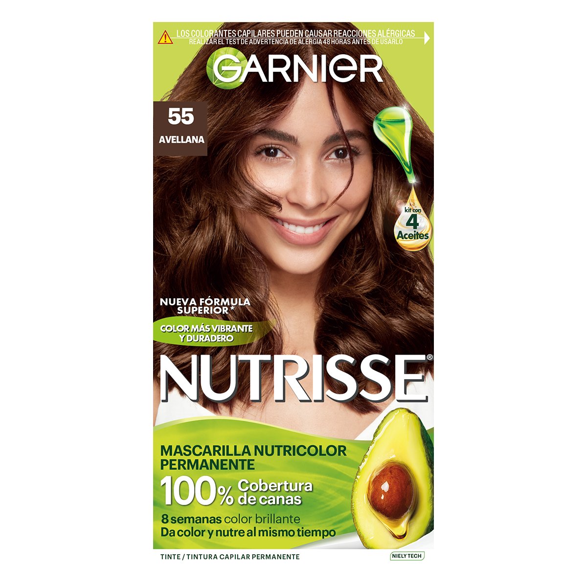 Nutrie Regular Tinte Capilar 55 Avellana Casta&ntilde;o Claro Caoba image number null