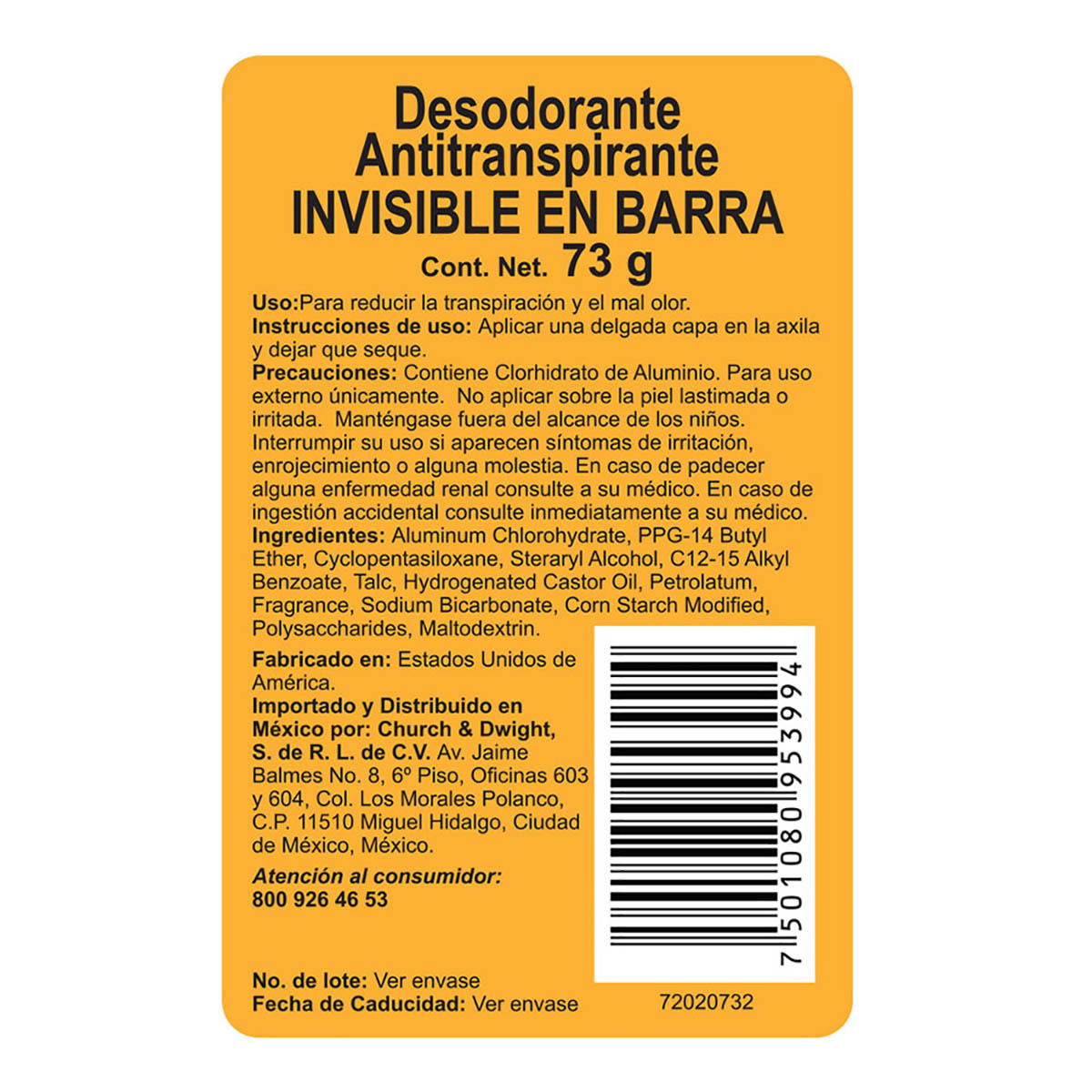 Arm & Hammer Desodorante En Barra Ultra Max Sport 73 G image number null
