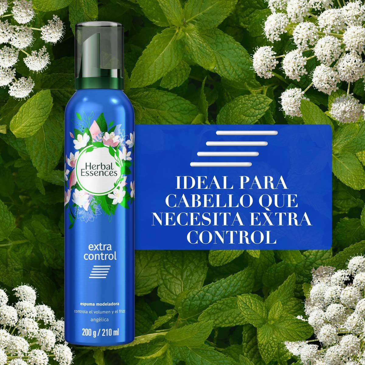 Herbal Essences Mousse Extra Control Fijaci&oacute;n Fuerte 200g image number null