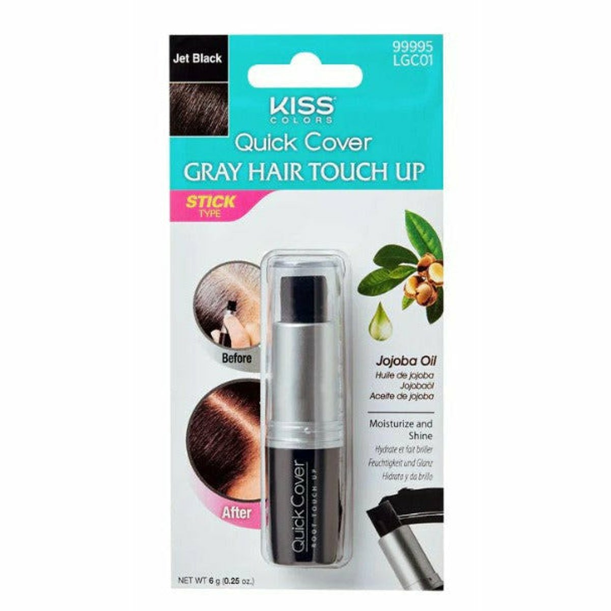 Kiss Colors Maquillaje Temporal Cabello 7g Jet Black image number null