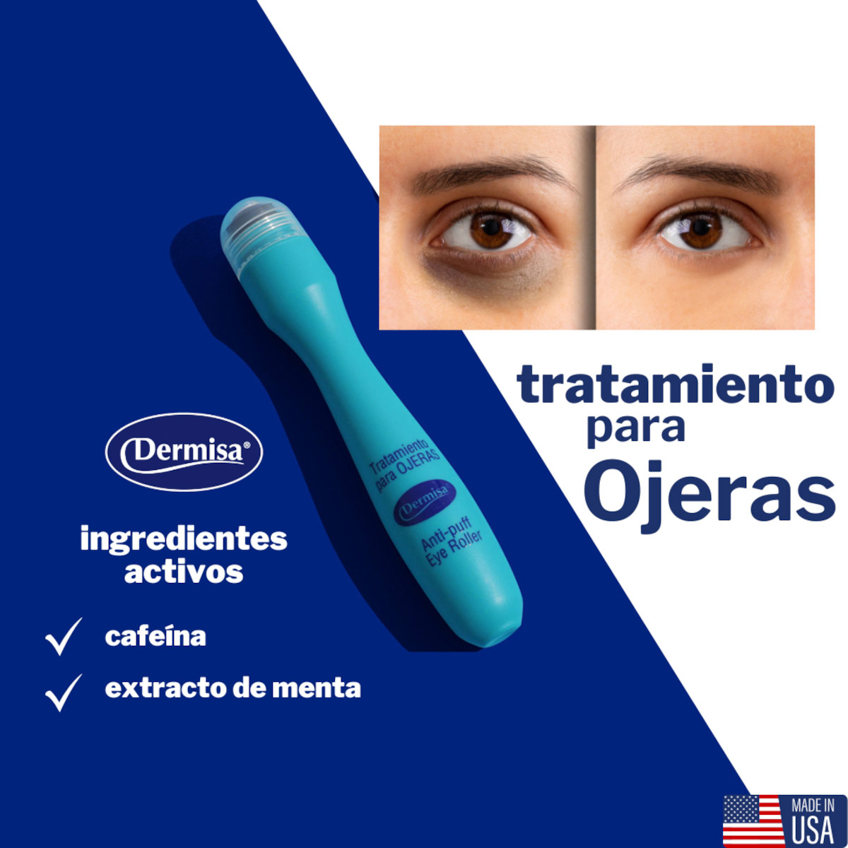 Dermisa Tratamiento Para Ojos Antihinchaz&oacute;n Con Cafe&iacute;na Y Extracto De Menta 15ml image number null