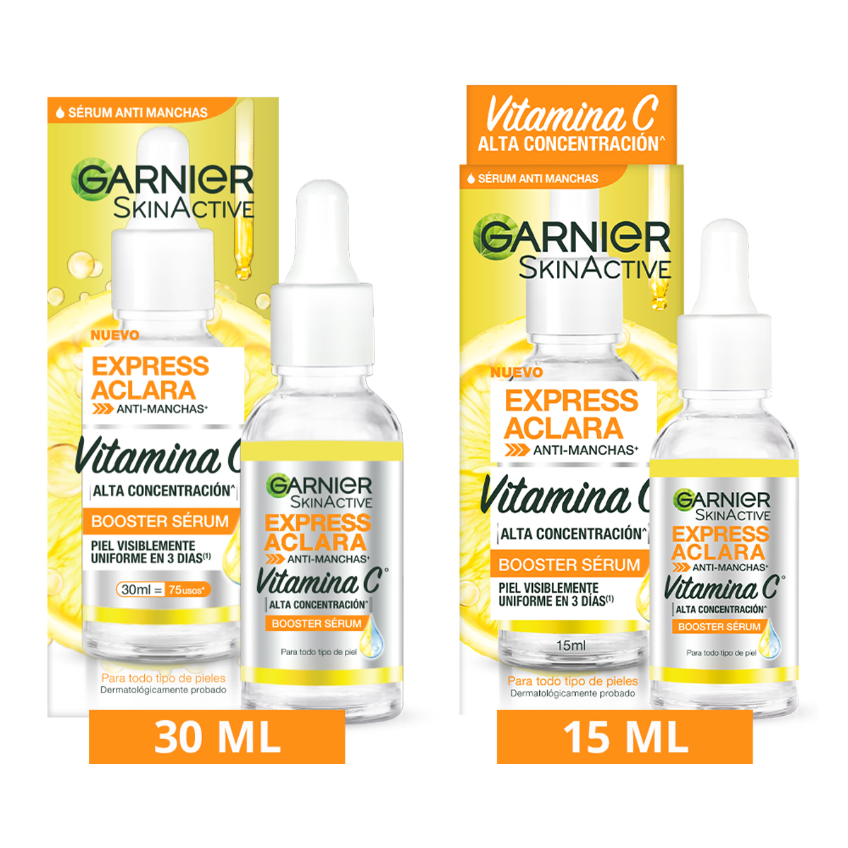 Garnier Skin Active Sachet S&eacute;rum Facial Booster Antimanchas Con Vitamina .5 Ml image number null