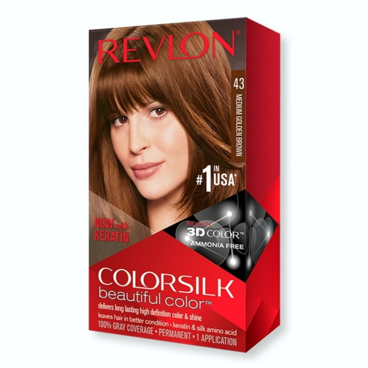 Revlon Colorsilk Tinte Permanente 43 Marr&oacute;n Dorado Medio image number null