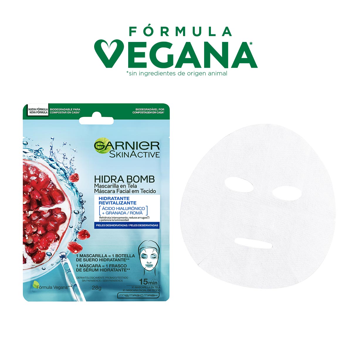 L'or&eacute;al Garnier Skin Active Hidra Bomb Mascarilla Facial Revitalizante Con Granada &Aacute;cido Hialur&oacute;nico De Origen Natural image number null