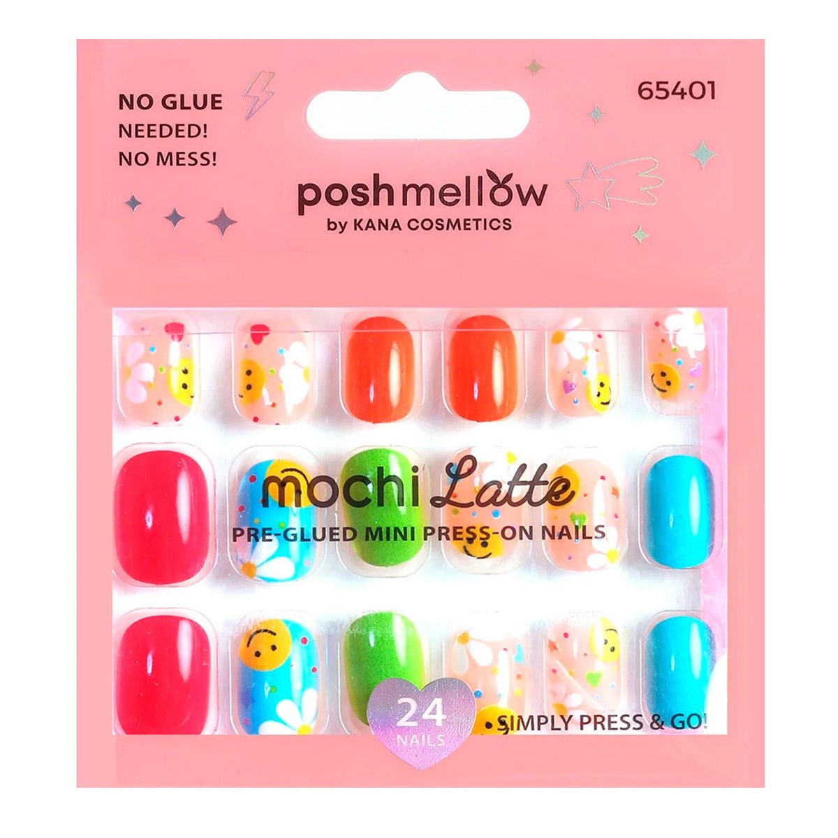 Poshmellow U&ntilde;as Postizas Mini Pre-pegadas Mochi Latte Ni&ntilde;as image number null